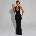 Stunning Evening Dress with Deep V-Neck & Back Cutout