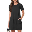Stylish Women's T-Shirt Dress with Pockets