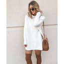 Chic Oversized Turtleneck Dress with Long Sleeves for Women