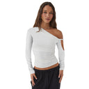 Chic Asymmetrical Blouse with Ruffled Sleeves for Women