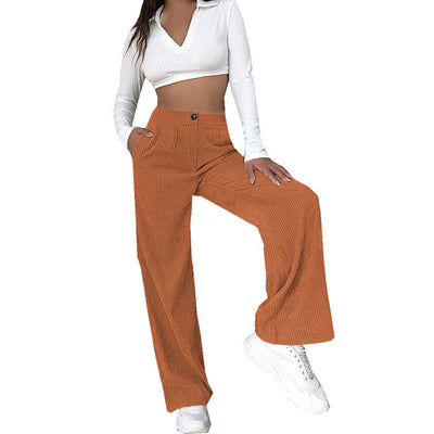Chic Women's Corduroy Wide-Leg Pants