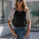 Animal Print Women's T-Shirt with American Neckline