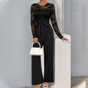 Chic Lace-Top Jumpsuit with Fitted Waist
