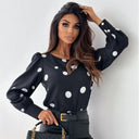 Ruffle Sleeve Blouse with Classic Polka Dot Design