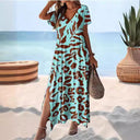 Animal Print Maxi Dress with Slit
