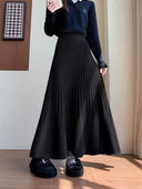 Chic High-Waist Pleated Skirt for Women