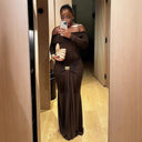 Women's Off-Shoulder Maxi Dress with Draping