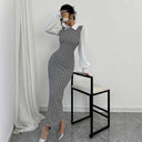 Chic Midi Dress with Glossy Puff Sleeves