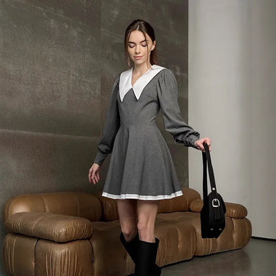 Chic Collar Mini Dress for Women