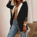 Chic Blazer with Contrasting Inserts for Women