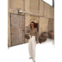 Chic Women's Blouse with Knot Detail & Stylish Cuffs
