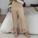 Fluffy Ruffled Hem Culottes for Women