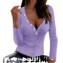 Textured Women’s Blouse with Decorative Buttons