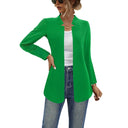 Chic Long Sleeve Blouse with Straight Cut and Trendy Lapels