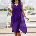 Women's Flowing Asymmetric Chiffon Dress