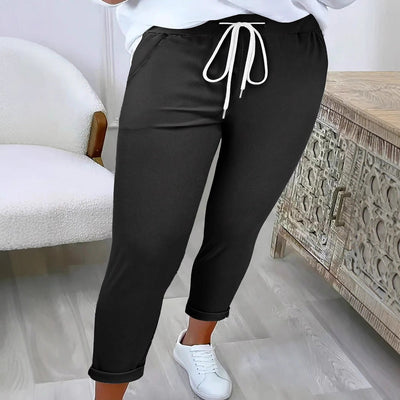 Women's Relaxed Fit Pants with Adjustable Waist