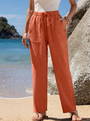 Chic Women's Beach Pants with Pocketed Design