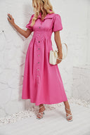 Chic Puff Sleeve Women's Shirt Dress