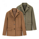 Chic Women's Blazer Jacket with Patch Pockets