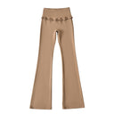 High-Waisted Bootcut Leggings with Ruffle Details for Women