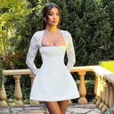 Chic Women's Dress with Lace Sleeves