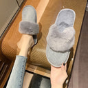 Sparkling Glitter Slippers with Plush Fur
