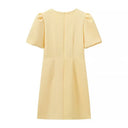 Chic Women's Ruffle Dress with Bow Accents