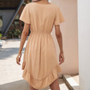 Chic Women's Midi Dress with Ruffle Hem