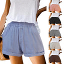 Chic Women's Chino Shorts with Elastic Waist and Handy Pockets