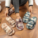 Plush Double Strap Women's Slippers