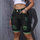 Chic Women's Denim Shorts with Cut-Out Design