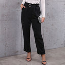 Chic High-Waist Wide-Leg Trousers with Stylish Tie Belt