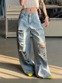 Chic Distressed Wide-Leg Jeans for Women