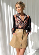 Floral Puff Sleeve Women's Blouse
