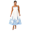 Floral Embroidered Knee-Length Summer Dress for Women
