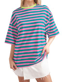 Wide Striped Oversized Women's Tee