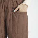 Insulated Women's Leisure Pants with Elastic Waist and Pockets