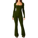 Chic Women's Wide Leg Deep V-Neck Bodysuit