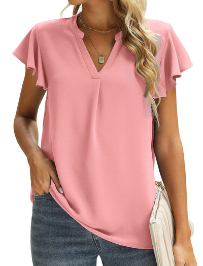 Chic Women's Ruffle Sleeve Blouse
