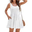 Ruffled Pocketed Women's Dress for Everyday Wear