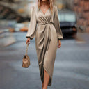 Women’s Satin Finish Maxi Dress - Chic Style