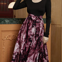 Artistic Print A-Line Skirt for Women