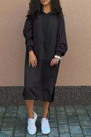 Chic Women's Hoodie Dress with Pocket Design