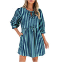 Women's Striped Summer Dress with Flattering Fit