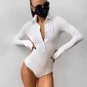 Chic Long Sleeve Bodysuit with Classic Buttons