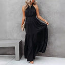 Strapless Maxi Dress with Flowy Skirt Design
