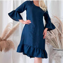 Linen Ruffle Dress for Women in Relaxed Style