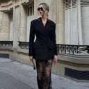 Asymmetrical Blazer with Decorative Collar for Women
