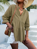 Chic Women's Blouse with Ruffle Accents