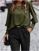 Textured Puff Sleeve Women's Blouse